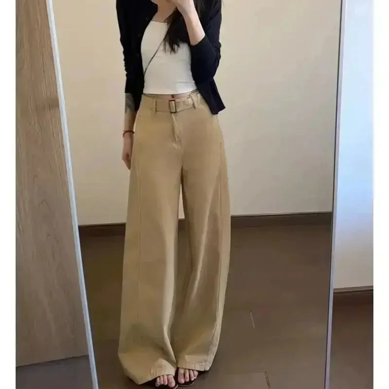 【送腰带+运费险】2025春季新款牛仔裤女高腰阔腿裤宽松显瘦直筒裤