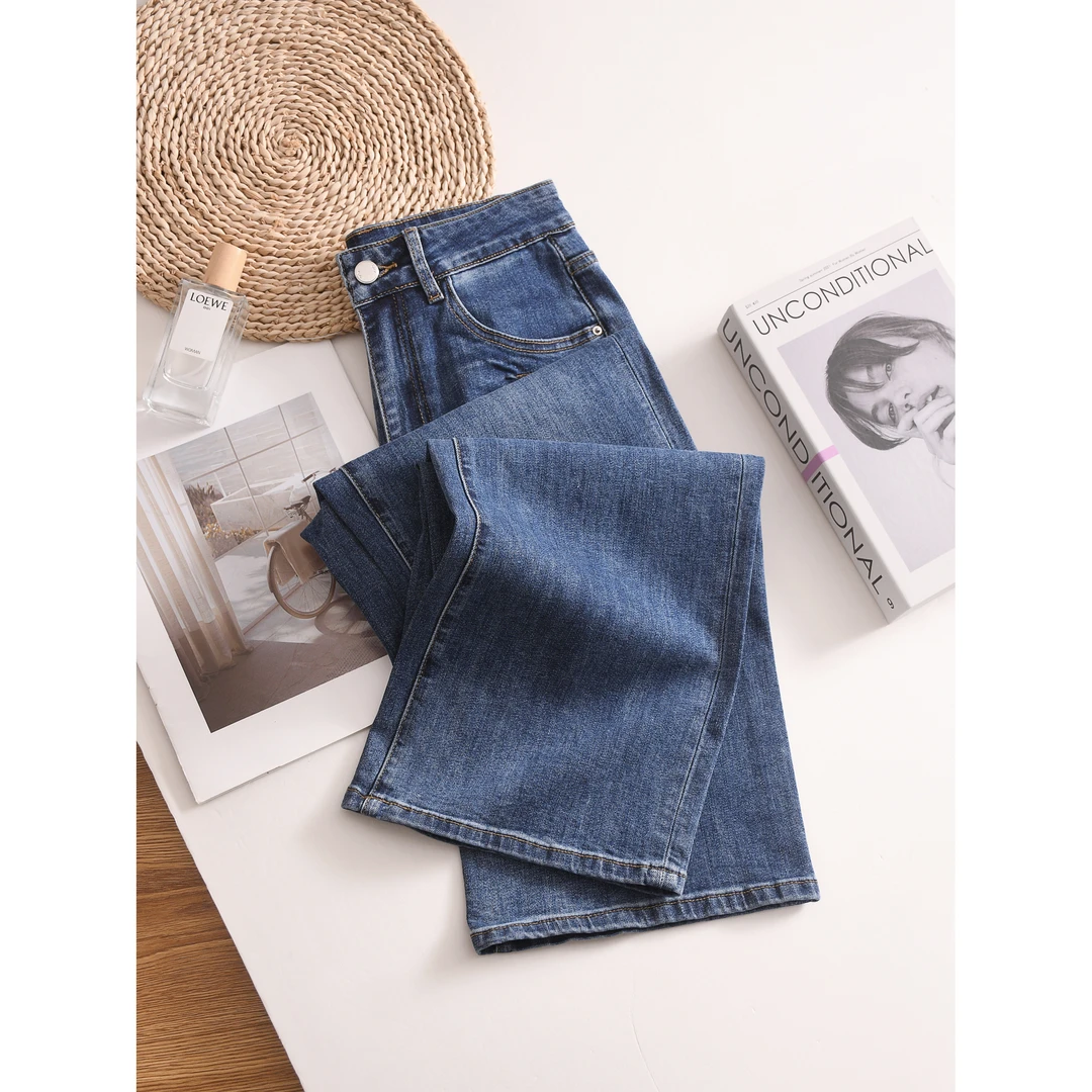 【自由生长】2025阔腿直筒裤秋冬女款高腰牛仔新款