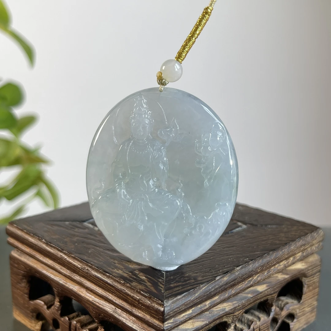 JTA11-104  天然缅甸A货翡翠  自在观音