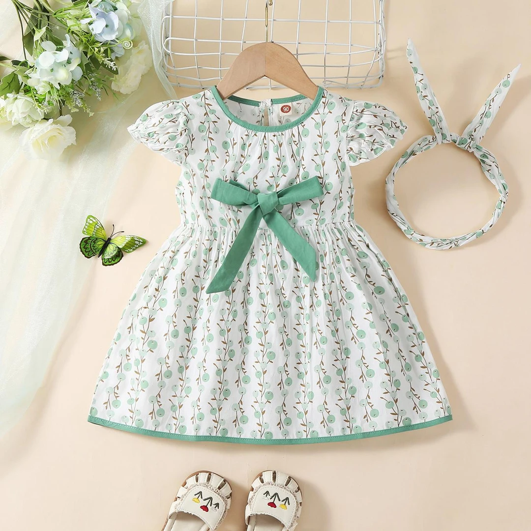 女童连衣裙夏季2025新款儿童洋气短袖女宝宝薄款纯棉夏装公主裙子