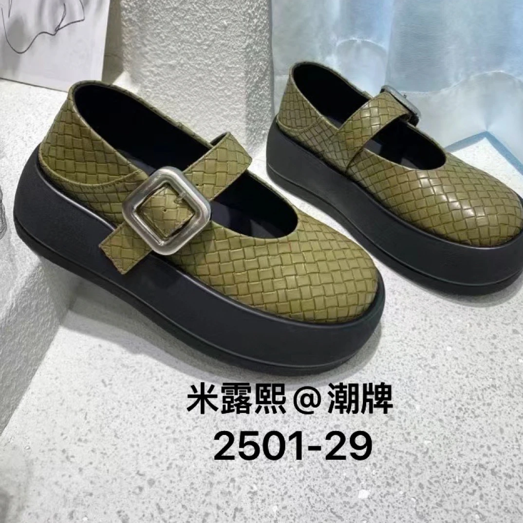 2501-29英伦风大头鞋玛丽珍新款JK拉链小皮鞋时尚厚底乐福松糕鞋