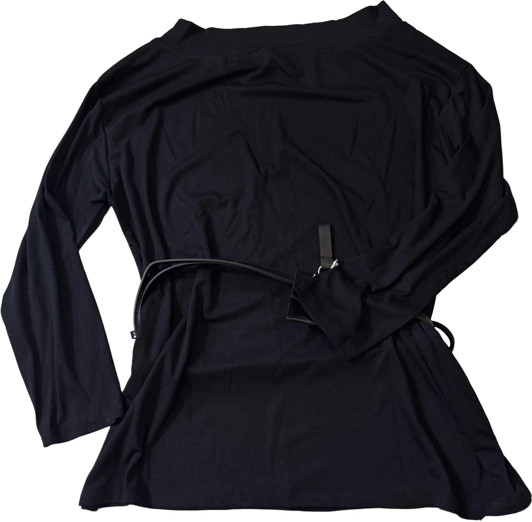 RX柒大码女装斜肩带腰包打底T恤洋气百搭显瘦