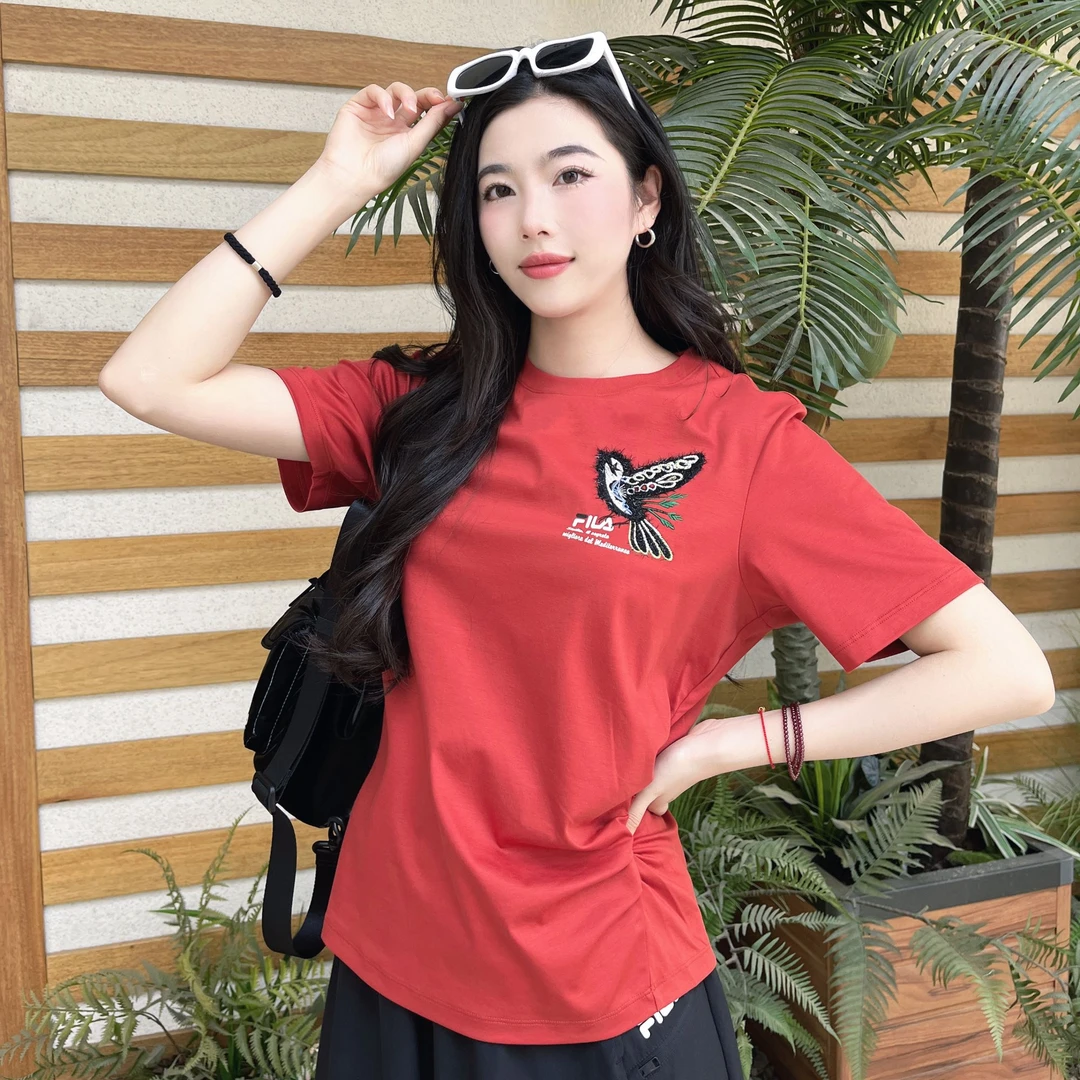 【夏季穿搭】斐乐女装时尚休闲透气宽松收腰正肩短袖T恤F11W528102F