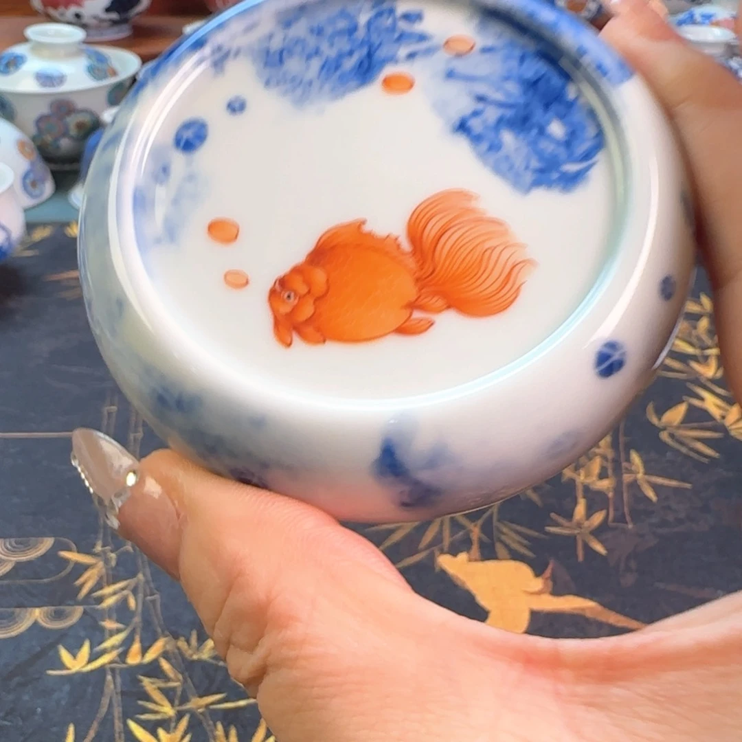 瓷片金玉满堂盖置手绘