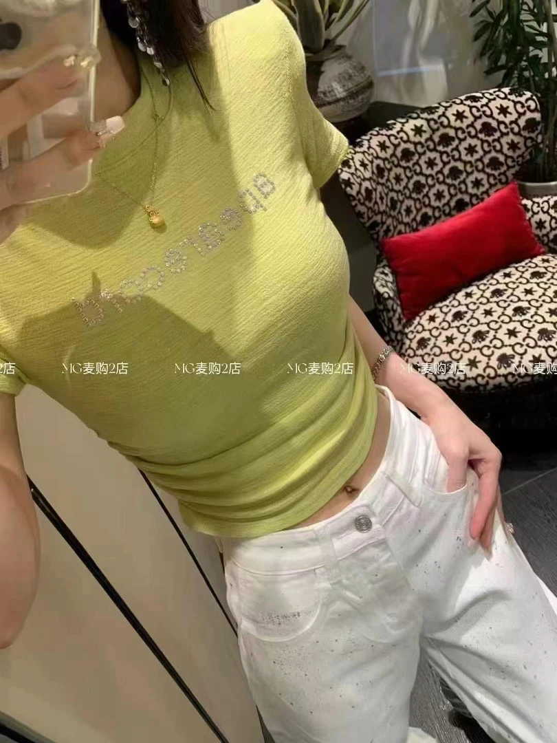 婷子–VIP·家订制重工烫钻字母体恤（8-6618。）