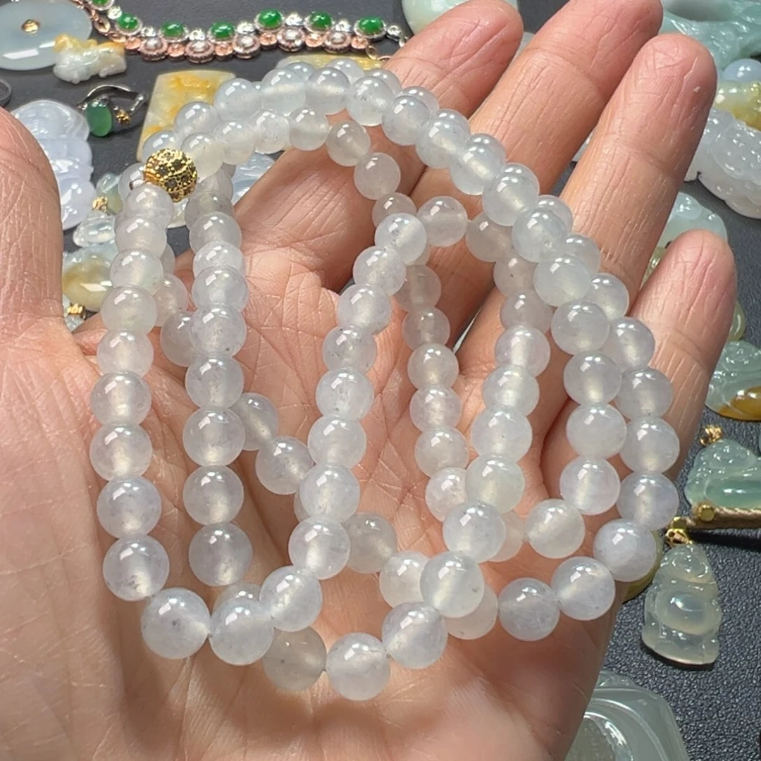 翡翠未镶嵌颈饰项链