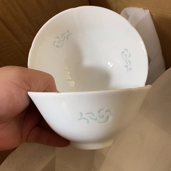 摆件5寸青花玲珑瓷碗