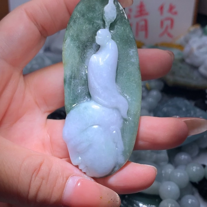 翡翠未镶嵌颈饰保真天然A货翡翠