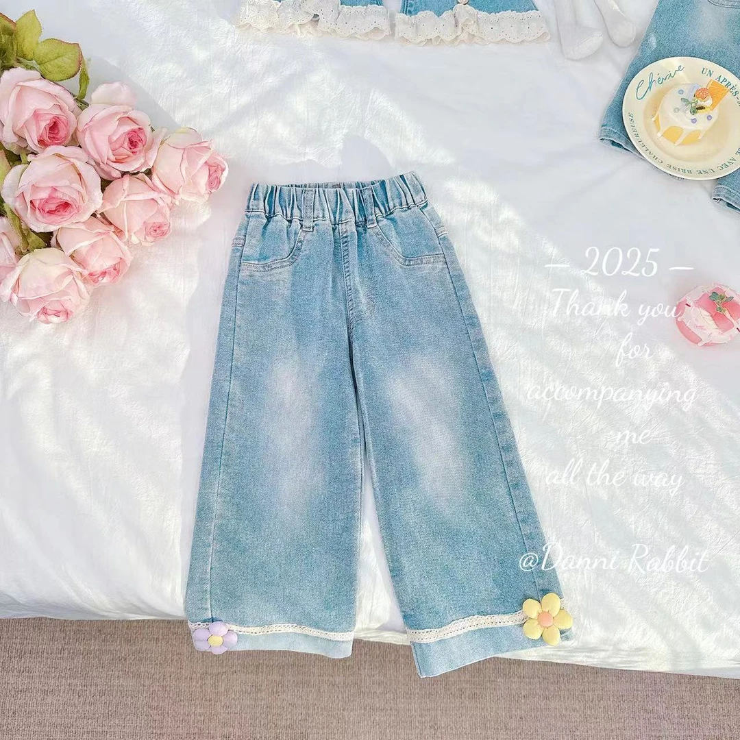 *2025春款氛围感—百搭彩色立体花花牛仔裤*D-A110