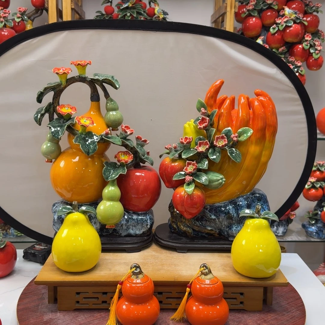 陶瓷福禄平安和正佛手送柚子葫芦