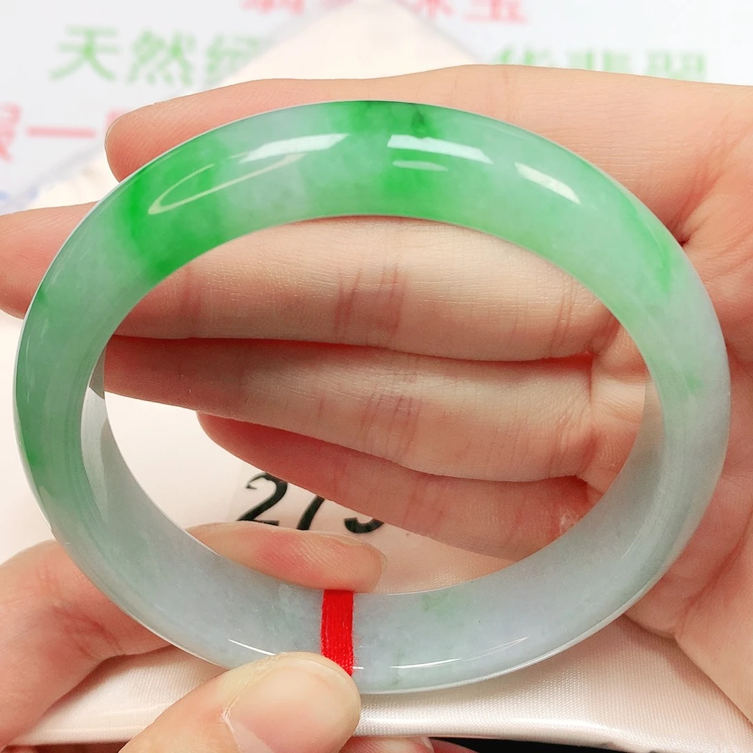 翡翠未镶嵌手镯翡翠手镯57.5强推！