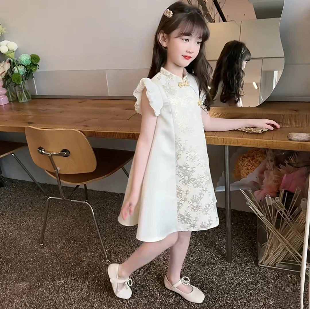 汉服女童夏季2025新款宝宝古装连衣裙日常儿童古风唐装中国风旗袍