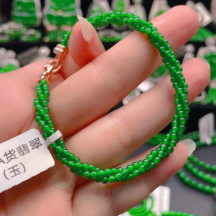 翡翠未镶嵌手链258996