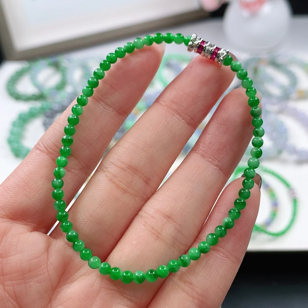 翡翠未镶嵌手链3mm