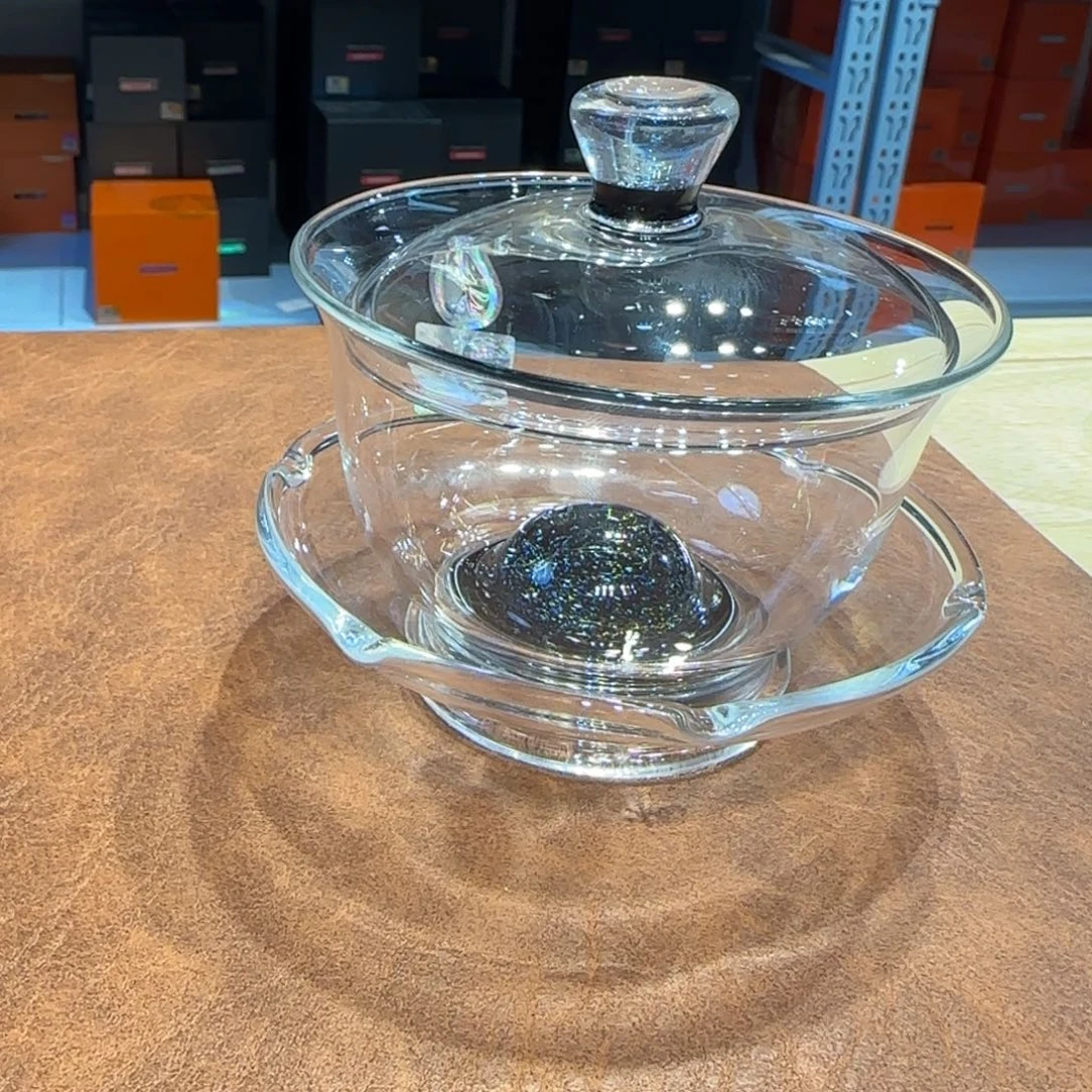 随***浪禾器斑斓沁莲盖碗黑金