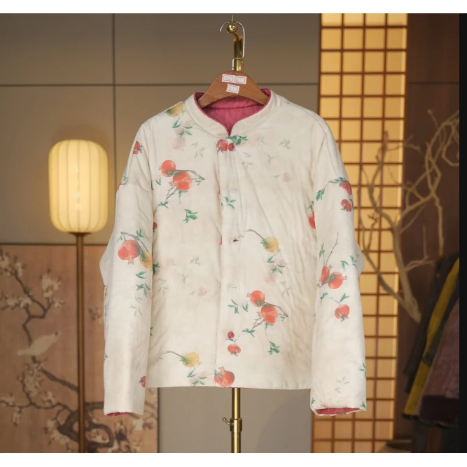 【诗酒年华新中式外套】新中式国风印花加厚外套3841