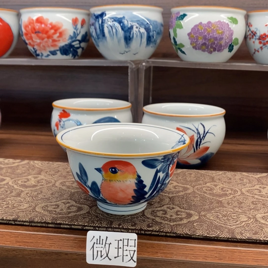 釉下彩老陶泥手工绘制