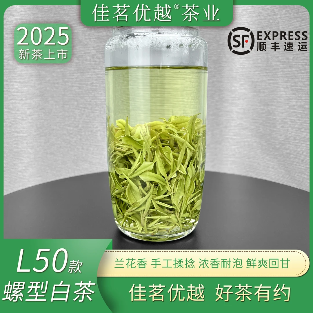 【2025新茶】L50 螺型白茶绿茶手工明前春茶叶罐装兰花浓香耐泡回甘