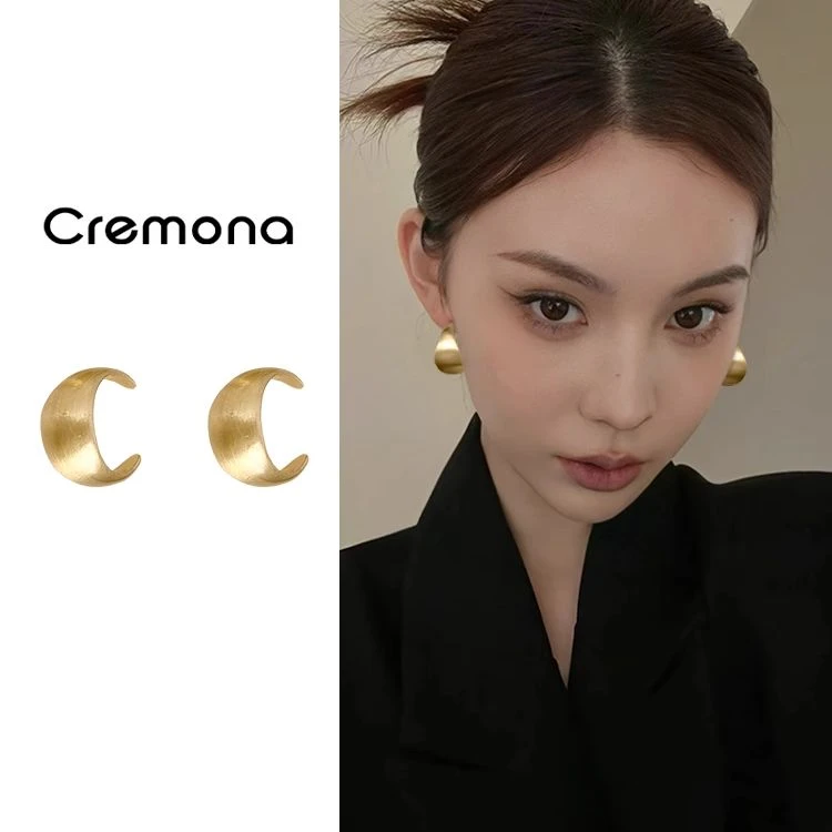 纯铜大理石耳饰 金色型耳环女复古港风轻奢高级感大气耳钉2025新