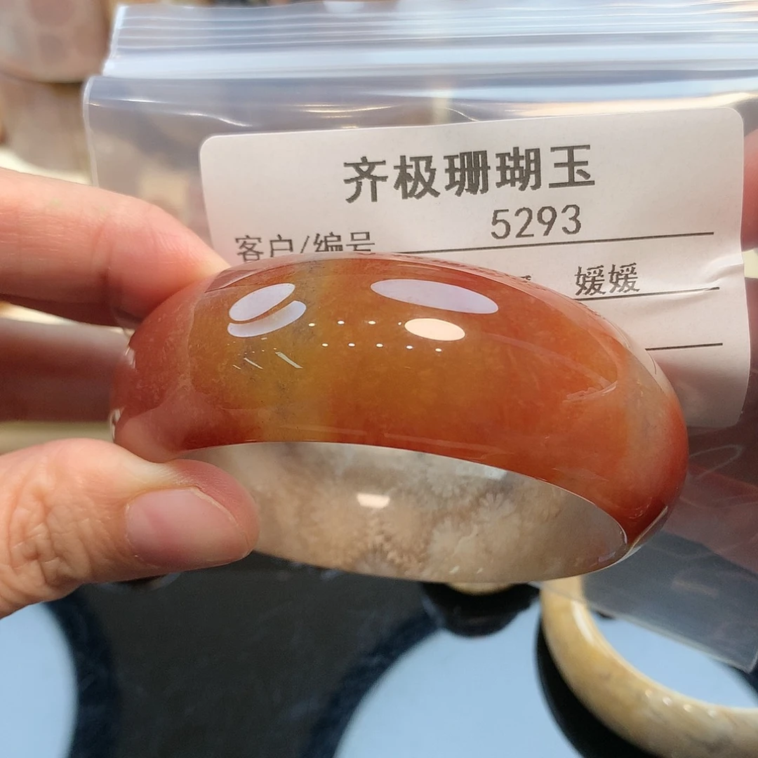 未镶嵌手镯硅化珊瑚（珊瑚玉）果*
