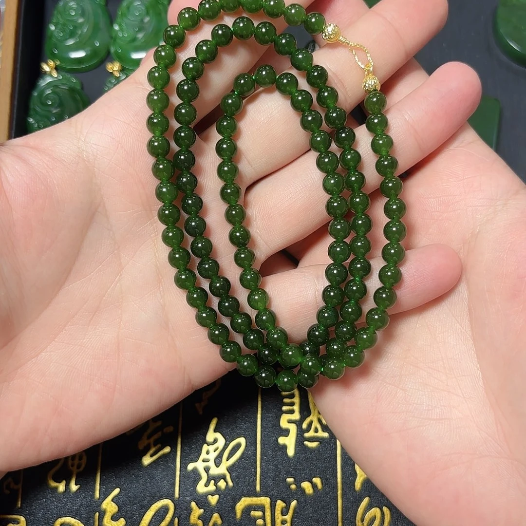 和田玉未镶嵌颈饰碧玉卡6万能链一条