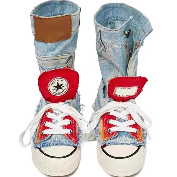 2025年新款 【AB鸳鸯原创设计款】帆布鞋女款透气百搭时尚牛仔靴