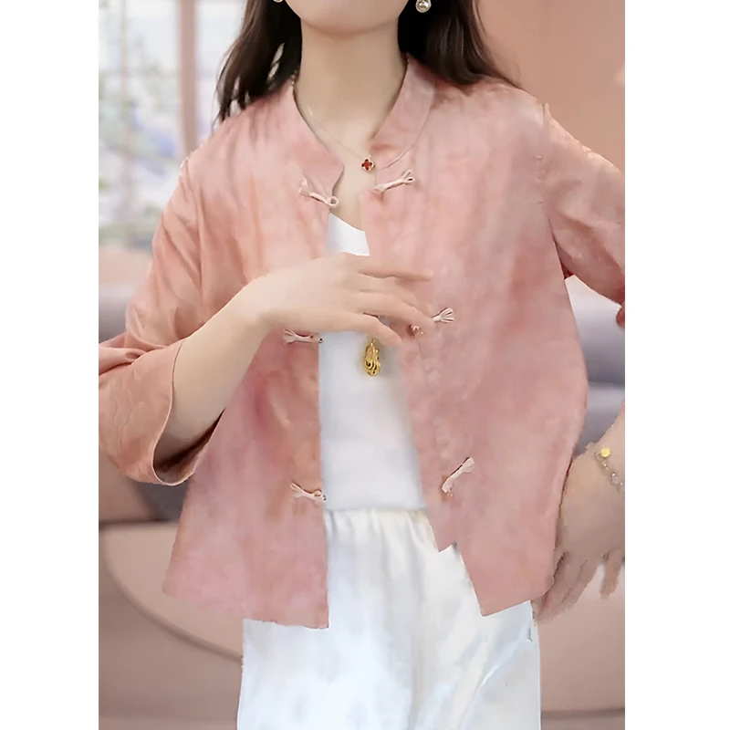 小众气质简约单排扣短款外套女2025年夏季新款宽松显瘦开衫上衣潮