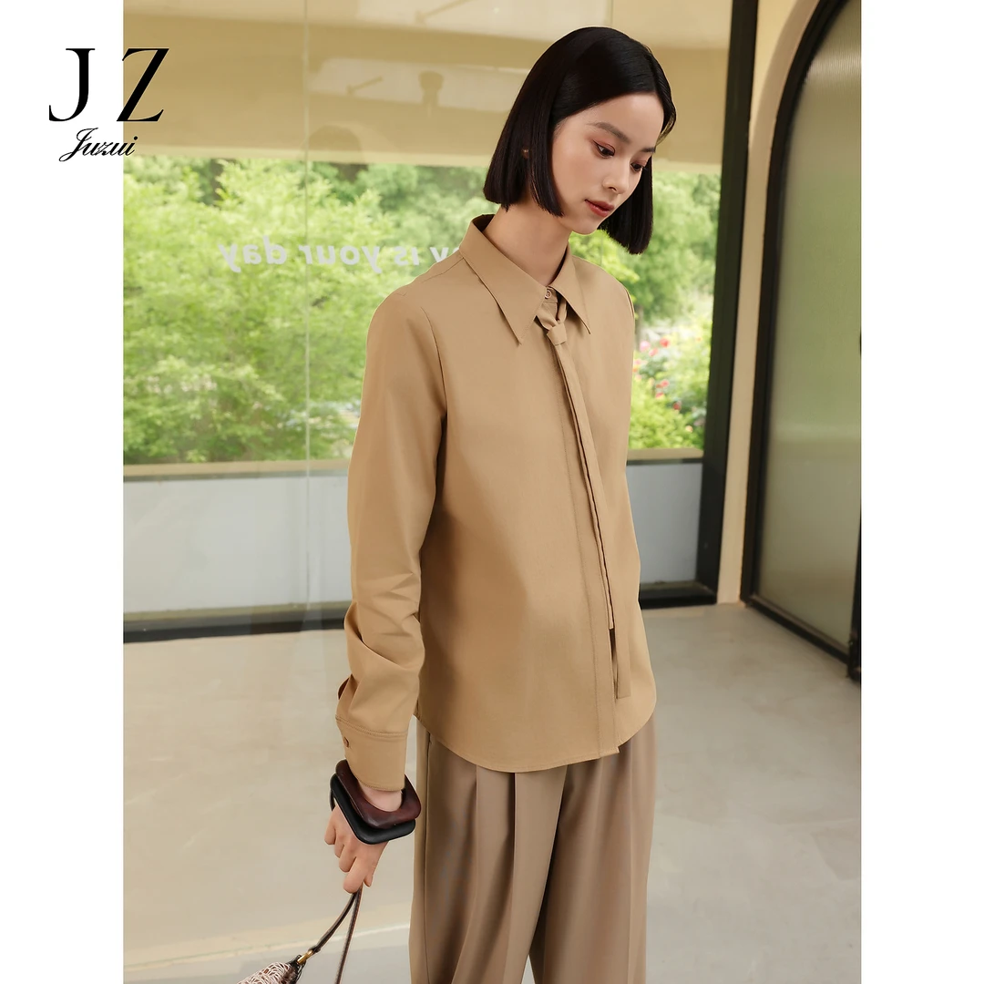 【小余专属】商场同款JZ玖姿JWEQ60103休闲衬衫含领带秋季款