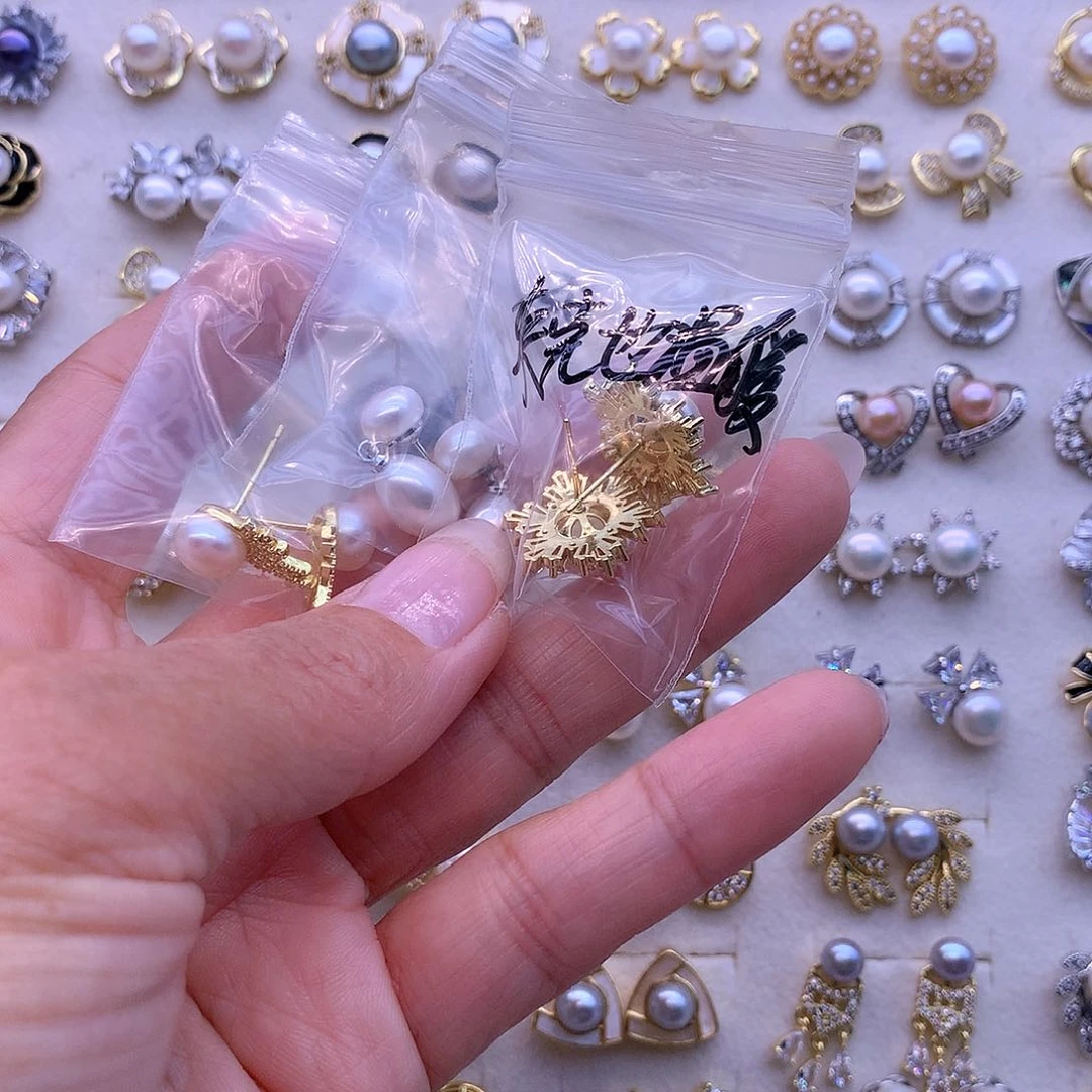 淡水珍珠耳饰合金