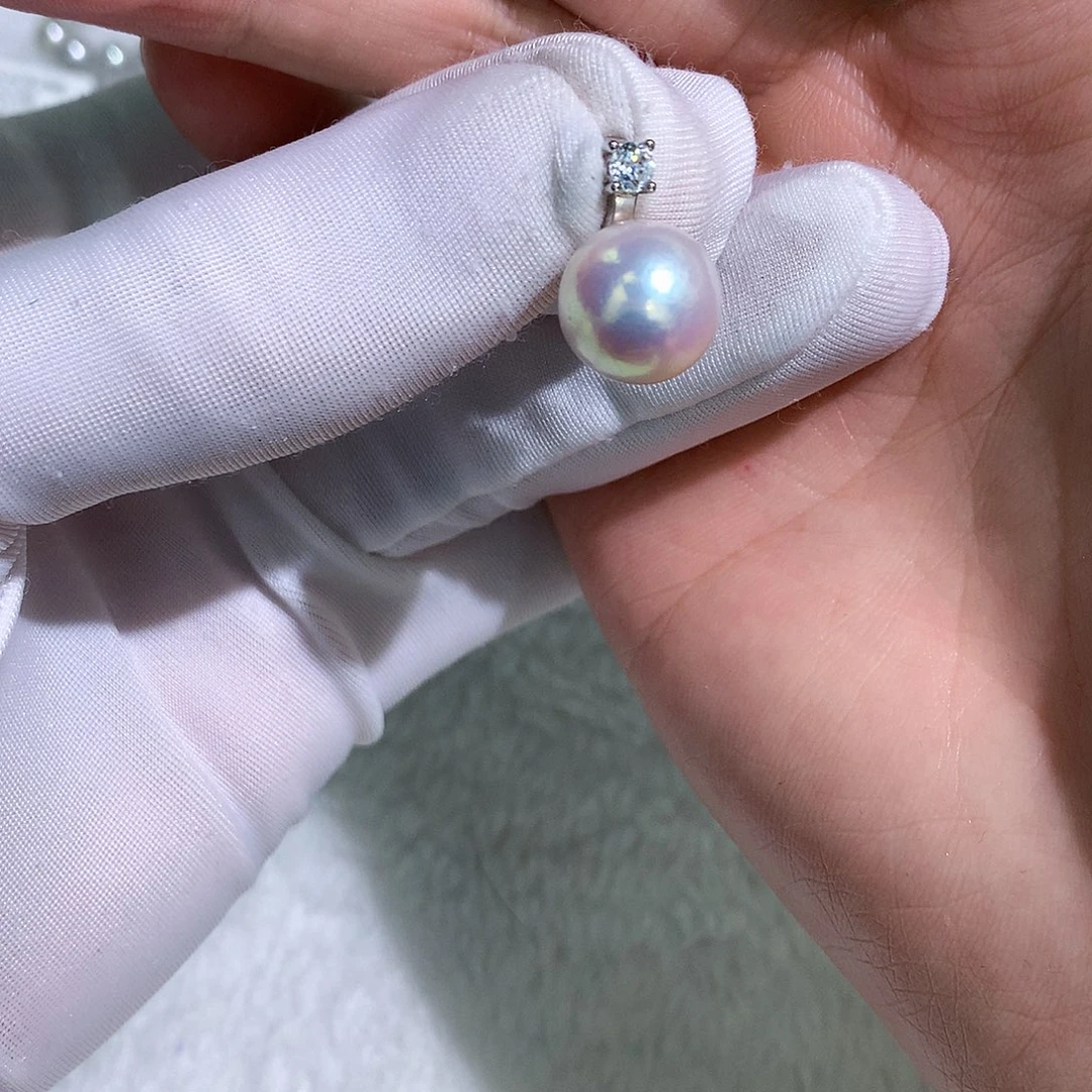 银S925镶嵌吊坠(不含链)淡水珍珠11-12mm
