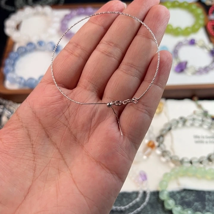 水晶手链银S925镶嵌嘿****3线圈