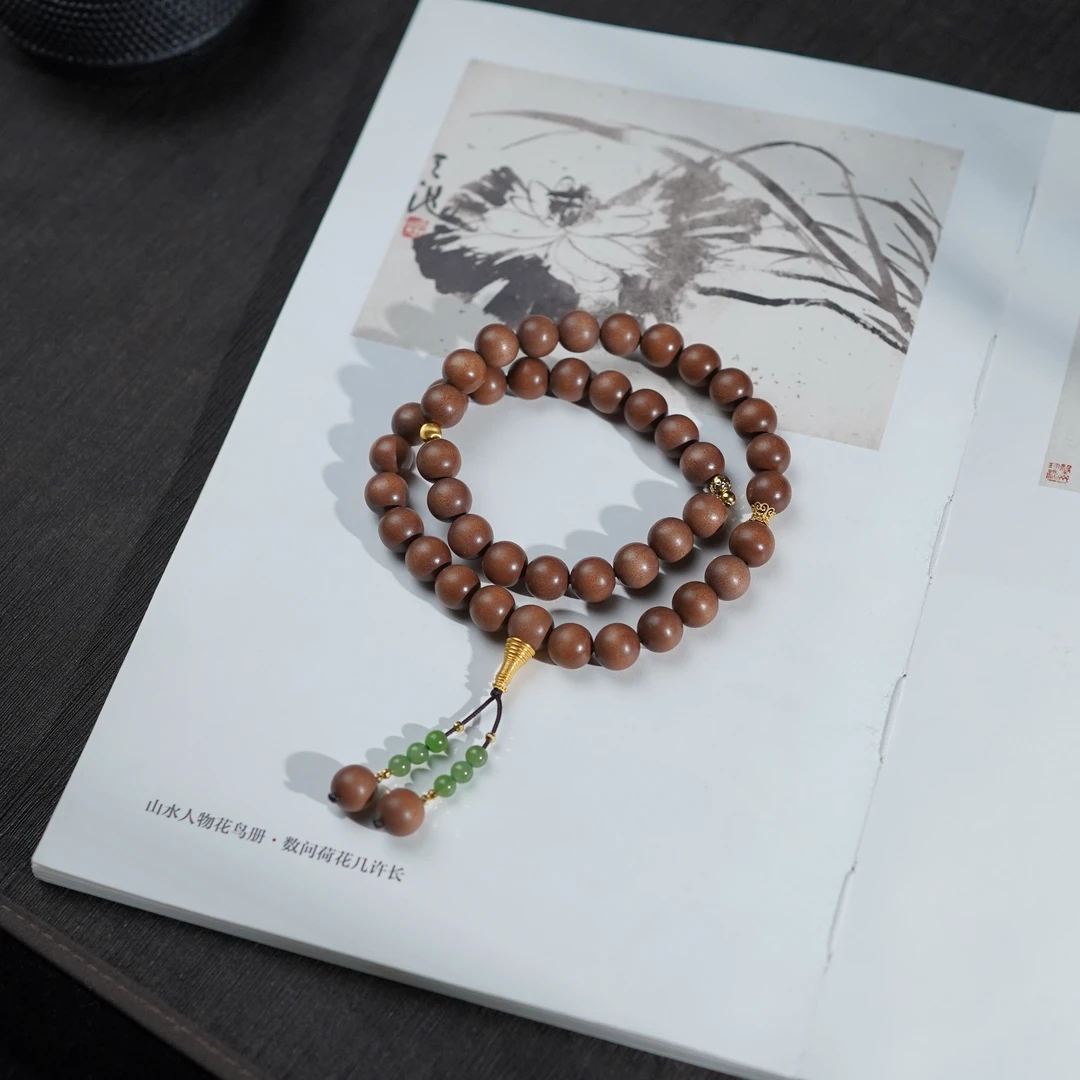 【念池】和田玉*手串*18k金镶嵌(备注手围）