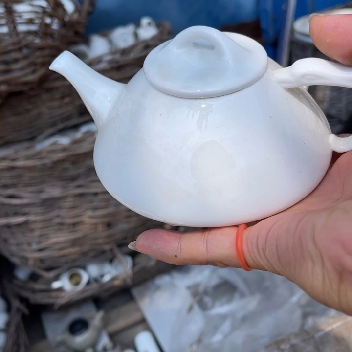 石瓢骨瓷手把壶200