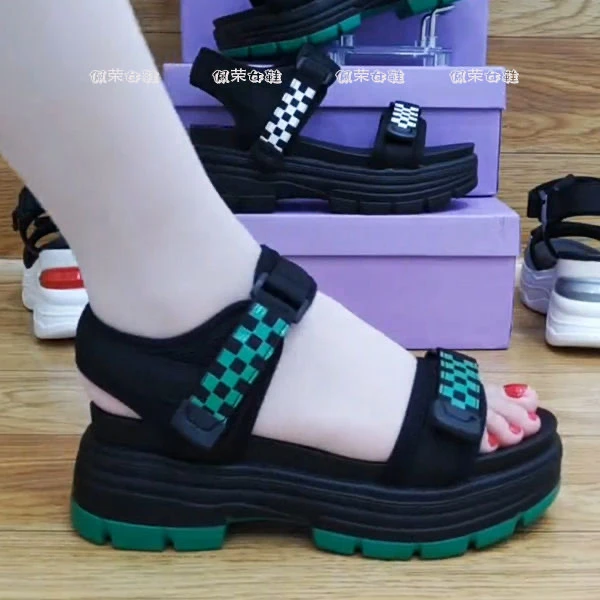 老爹运动凉鞋女2025夏季新款爆款时尚厚底松糕轻便增高休闲沙滩鞋