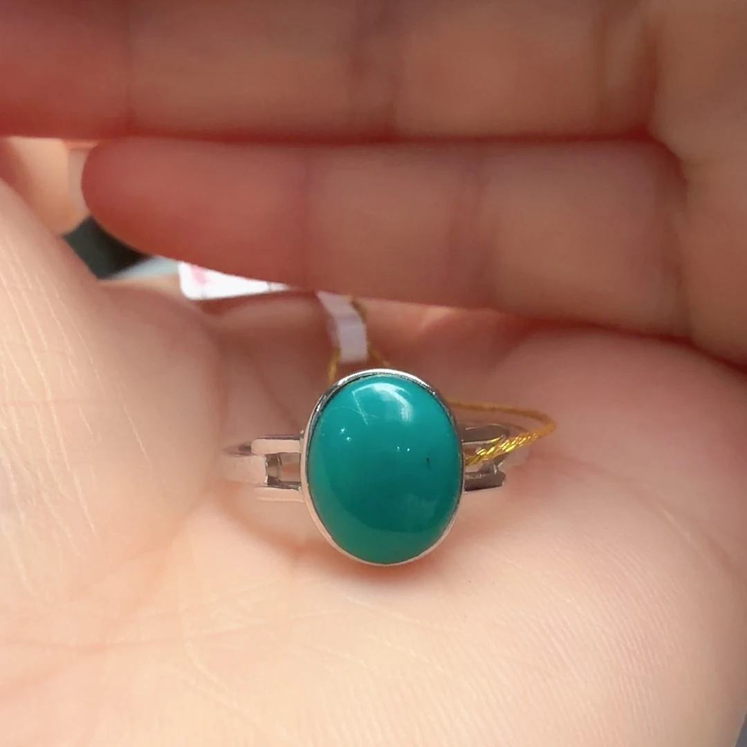 绿松石银S925镶嵌戒指