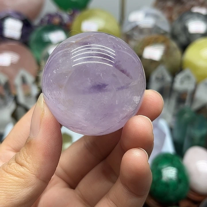 未镶嵌珠宝半成品水晶126克紫水晶球