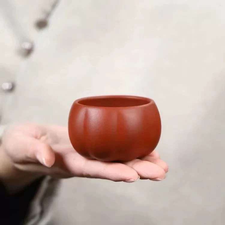 宜兴紫砂大红袍南瓜主人杯