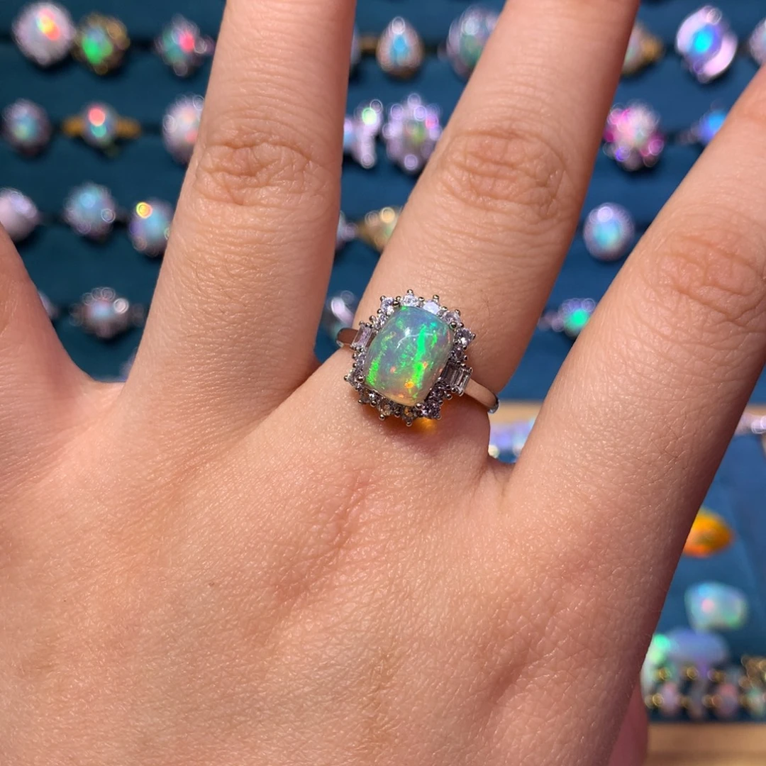 欧泊银S925镶嵌戒指