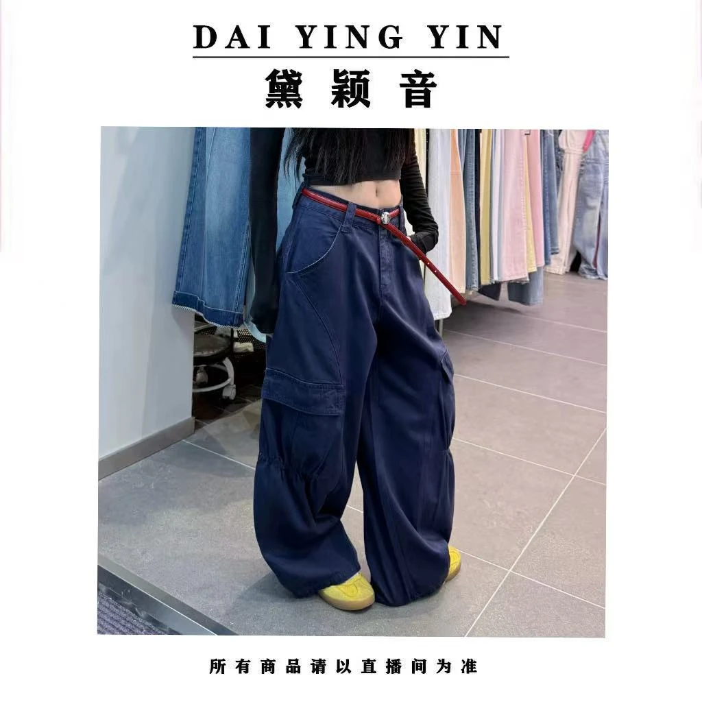 8092夏季超薄大口袋压褶水洗棉工装裤