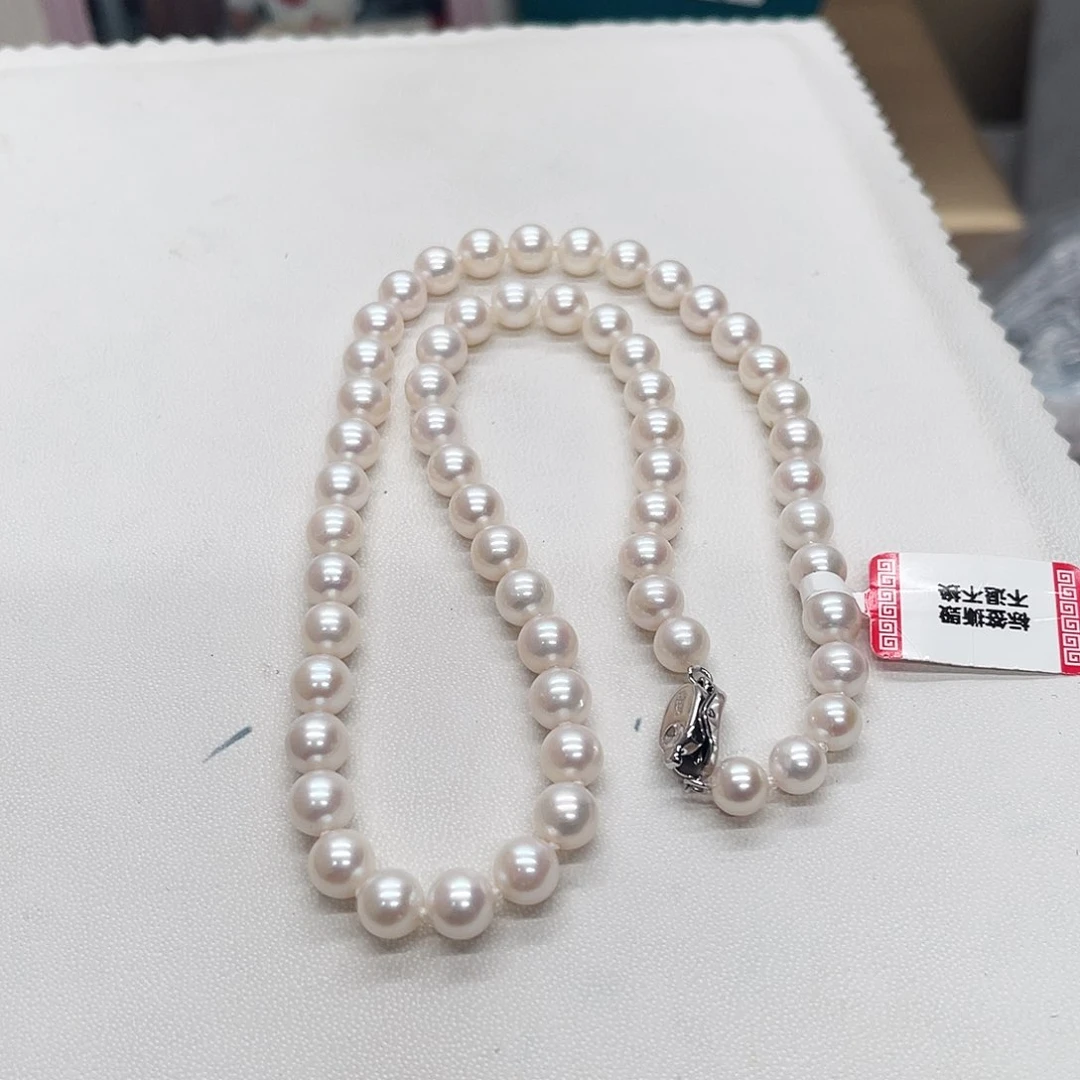 淡水珍珠项链银S925镶嵌7-8左右