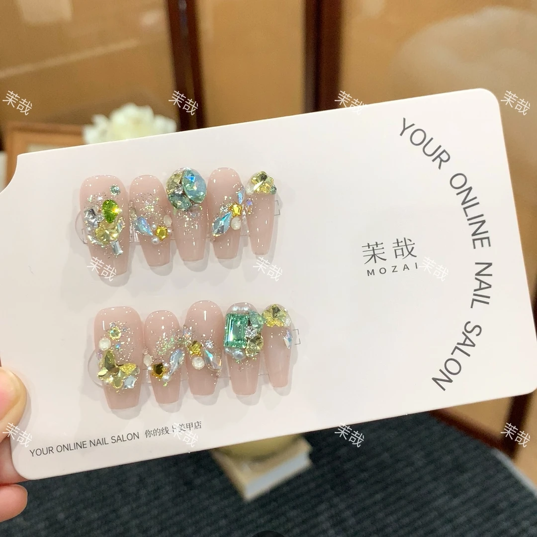 茉哉KK专属【施家全华/绿光森林】纯手工定制拆卸穿戴甲A3467