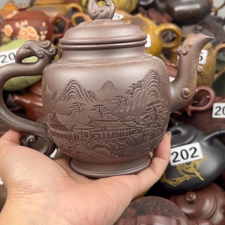 茶壶紫砂壶钮微破