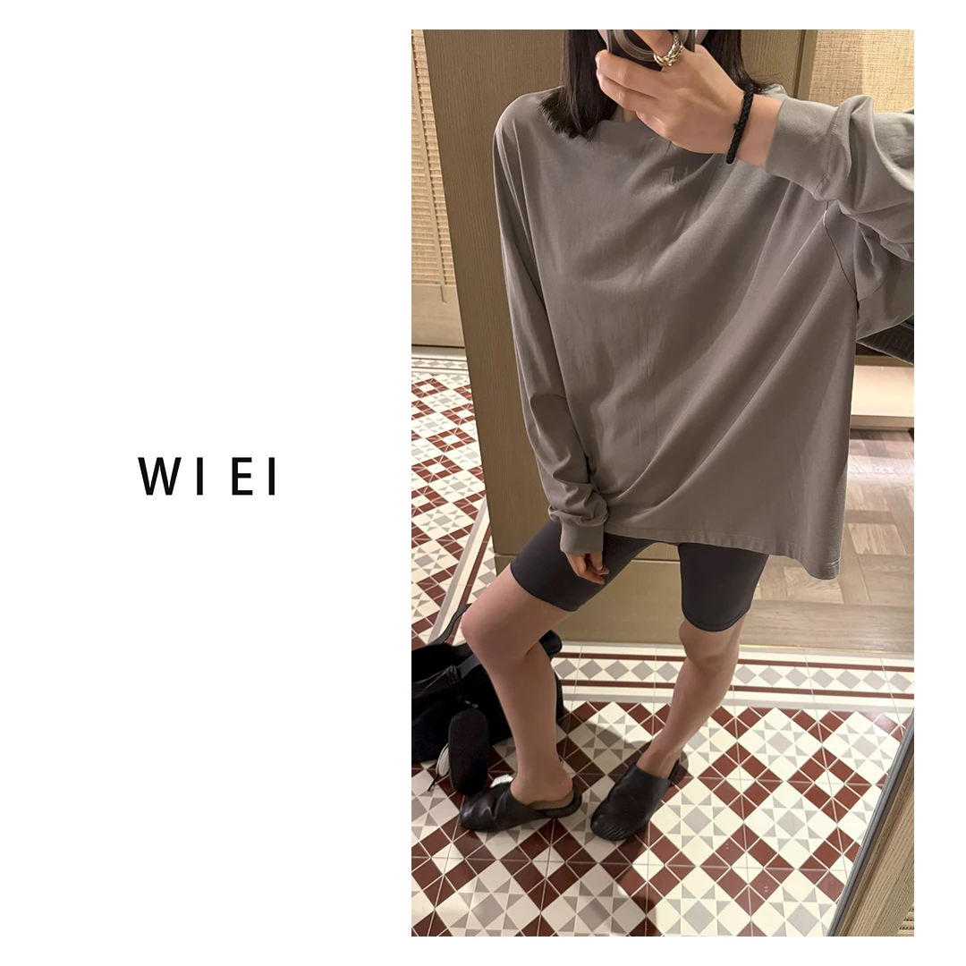 《WI EI》蓝标*皮肤衣*進口全棉_慵懒随性时装廓形卫衣W25301093