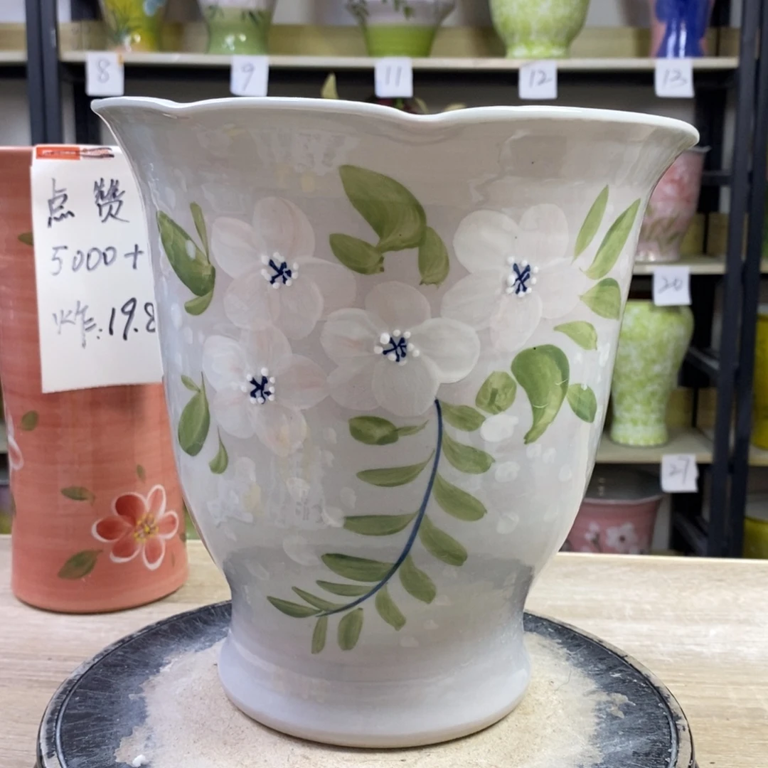 景德镇手工手绘陶瓷花盆