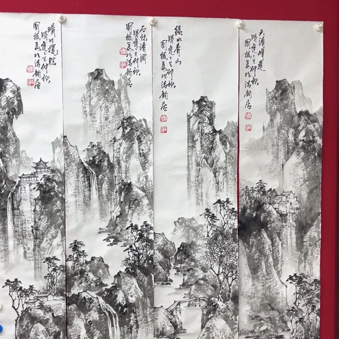 一***善国画绘画作品多次参加