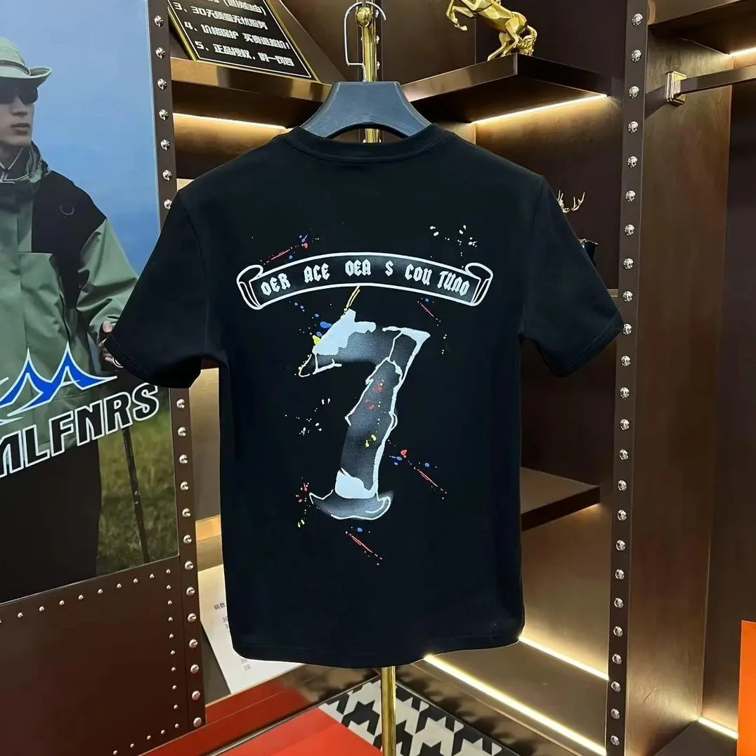 夏季爆款印花纯棉半袖休闲高档男士卡通短袖t恤体恤潮牌百搭上衣T