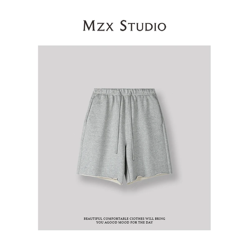 MZX 夏季银丝细闪毛边设计感时尚百搭短裤裤子KZ8126-Z