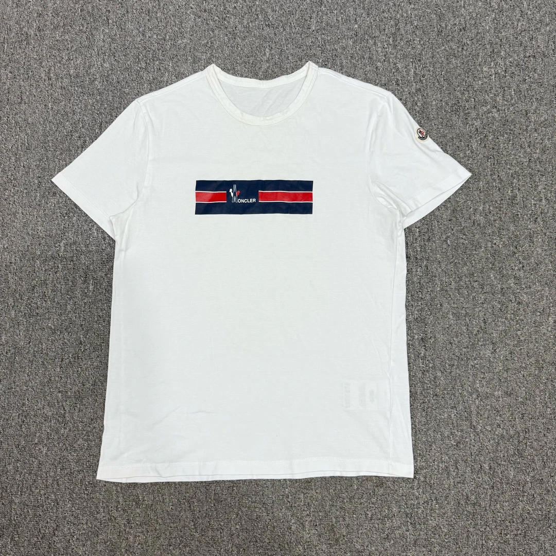 95新 MONCLER 15208873 白色胸前印花短袖 M码95新
