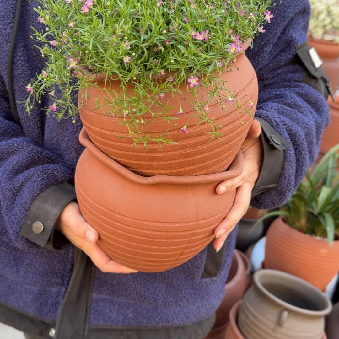 紫砂花盆口20高17宜兴紫砂