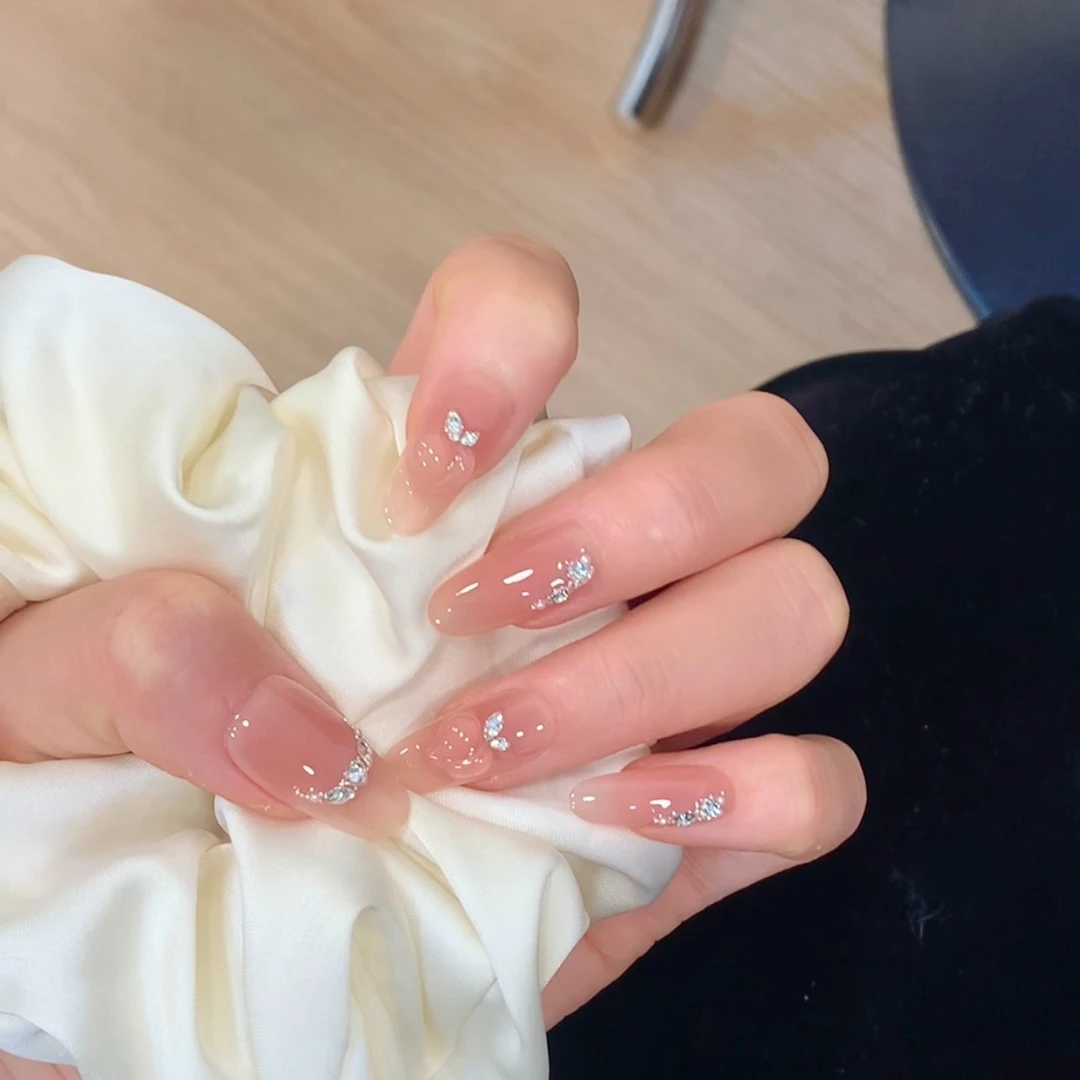 【光变屁桃】日禾推荐纯手工穿戴甲美甲腮红爆闪气质（10个甲片）